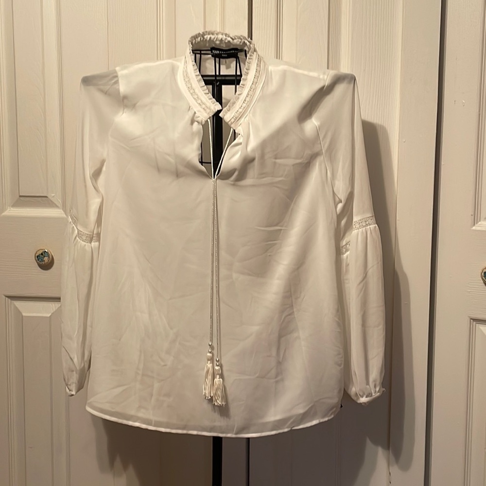 Karl Lagerfeld Paris Cream Blouse Large